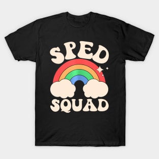 Sped Squad Teacher Rainbow Groovy Sped Ed Crew Education Day T-Shirt